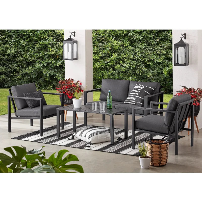4-Piece Outdoor Patio Conversation Set